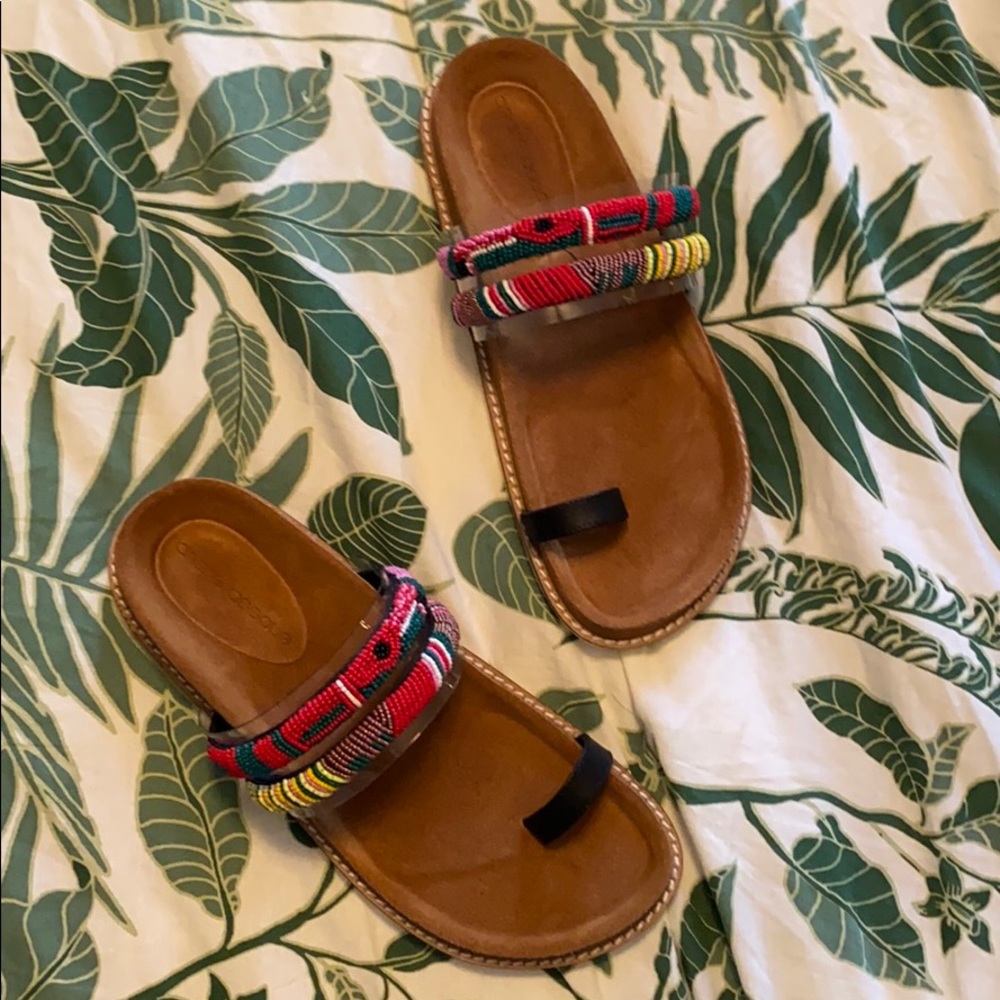 Rainbow One Toed Sandals